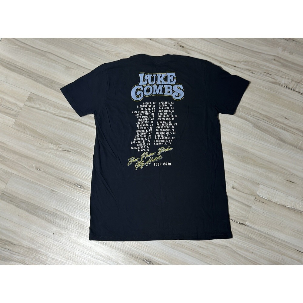 Luke Combs Beer Never Broke My Heart Tour 2019 Country Music Shirt Size S Black - Picture 2 of 3